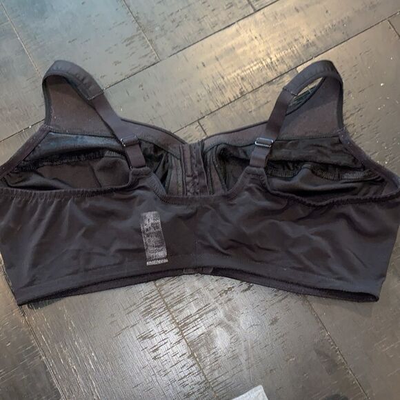 Glamorise Black Front Hook Comfy 46F Bra - Picture 4 of 6